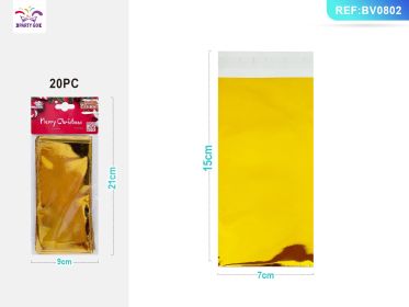 Gold Aluminum Film Self-Adhesive Storage Bags, Pack of 20